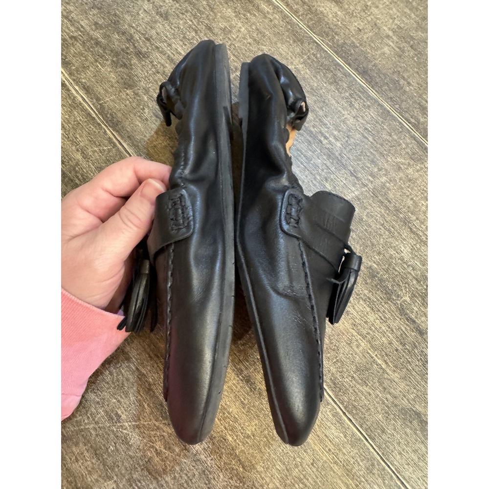 AQUATALIA Journee Tassel Black Leather Loafer Flats Shoes 9.5 Ballet Back - Picture 4 of 10